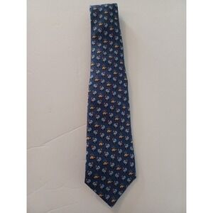 Vineyard Vines Men's Blue Tie Live And Cooked Turkey Pat 100% Silk USA See Pic 7